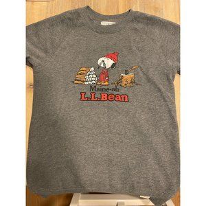 LL Bean X Peanuts Snoopy Maine Ah Lumberjack Gray Crew Neck Sweatshirt Adult XL